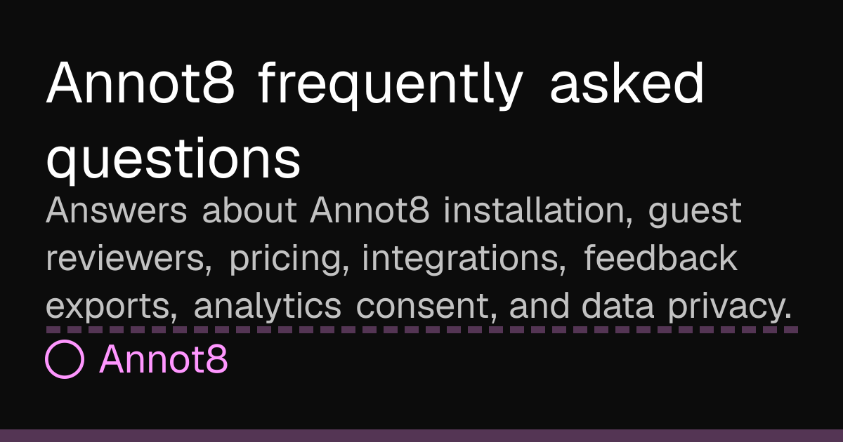FAQ | Annot8 Docs